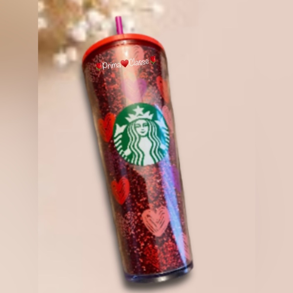 Starbucks Valentines Day Red Glitter Heart Cup Tumbler 24oz New 2022 Target Only
